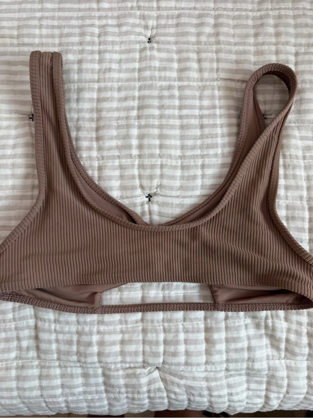 Frankie’s bikini Ribbed Scoop Bikini top in Brown size xl GREAT CONDITION